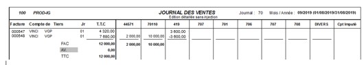 Gestion des acomptes par facture 10