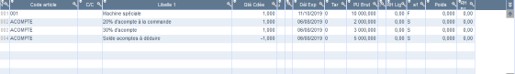 Gestion des acomptes par facture 5