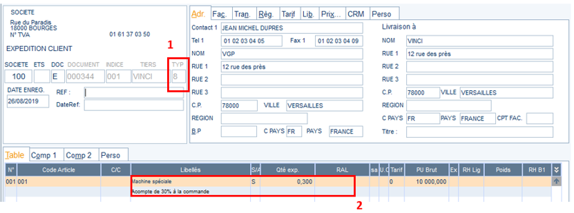 Gestion des acomptes3